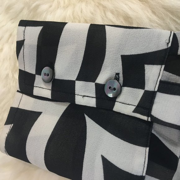Kenneth Cole Black & White Geometric Blouse - Picture 9 of 10
